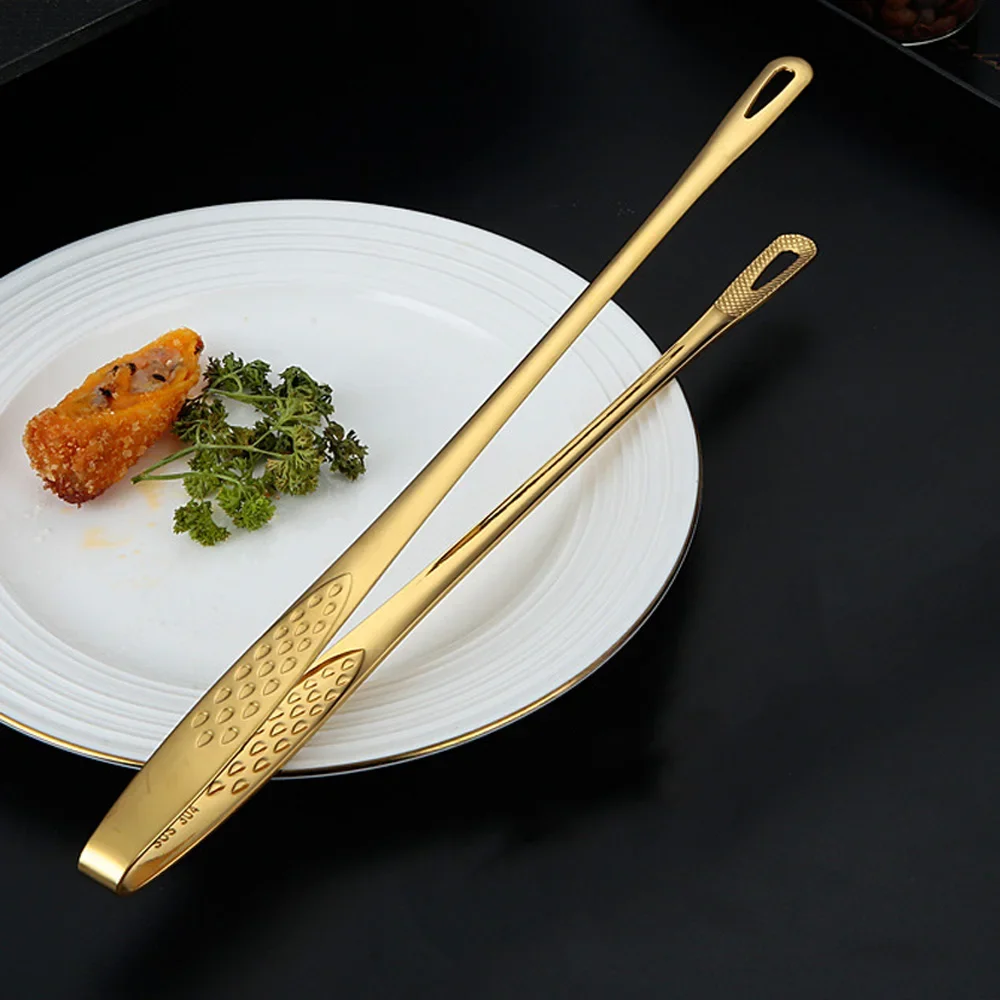 1PC Stainless Steel Food Tongs Long Handle Non-Slip Barbecue Steak Tongs for Kitchen Cooking Tools Accessories