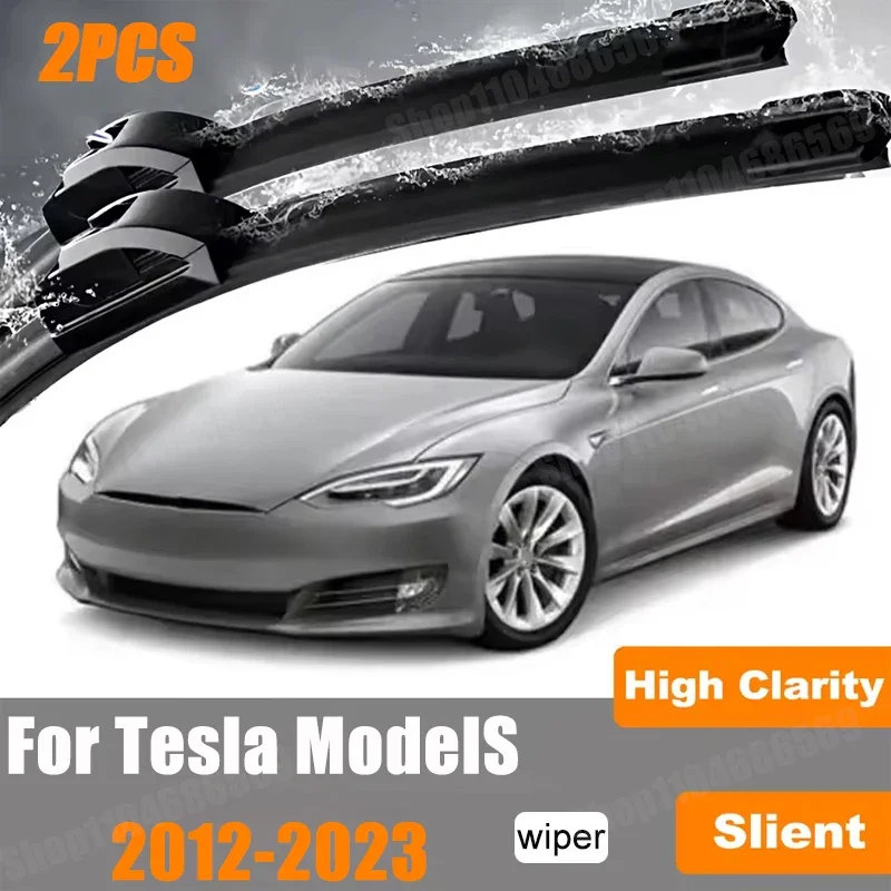 2Pcs Wiper Front Wiper Blades For Tesla Model S 2012-2023 Windshield Windscreen Clean Window Car Rain Brush Accessories