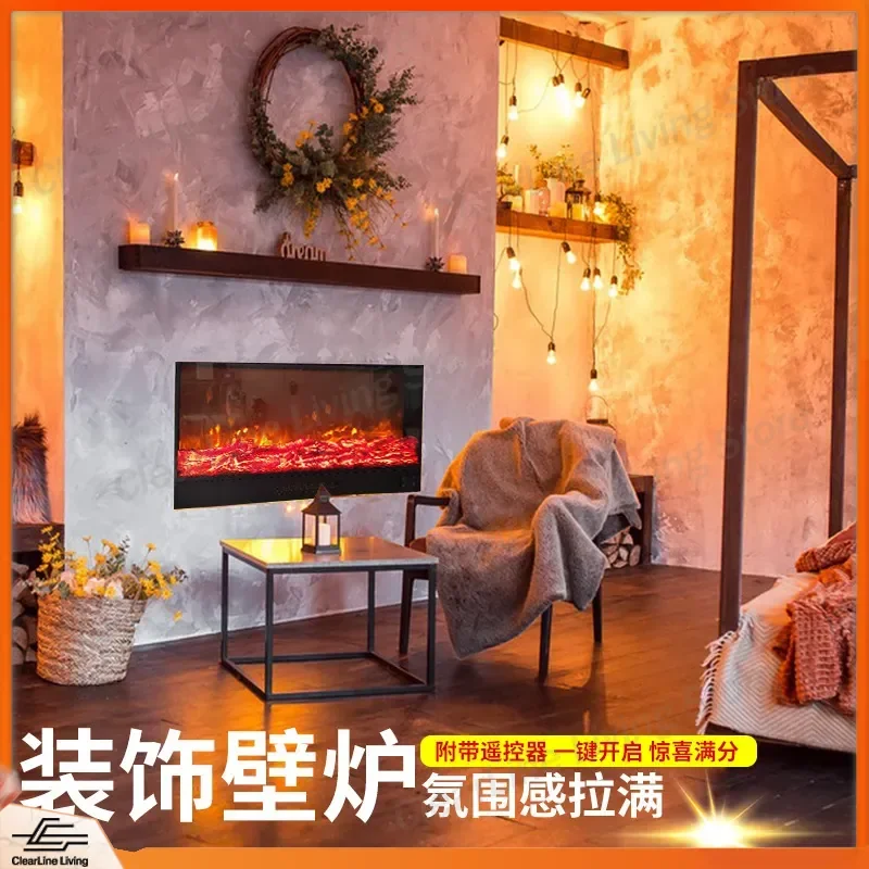 for Embedded Household 3D Flame Fireplace Simulated Flame Heater Household TV Cabinet Decorative Electronic Fireplace