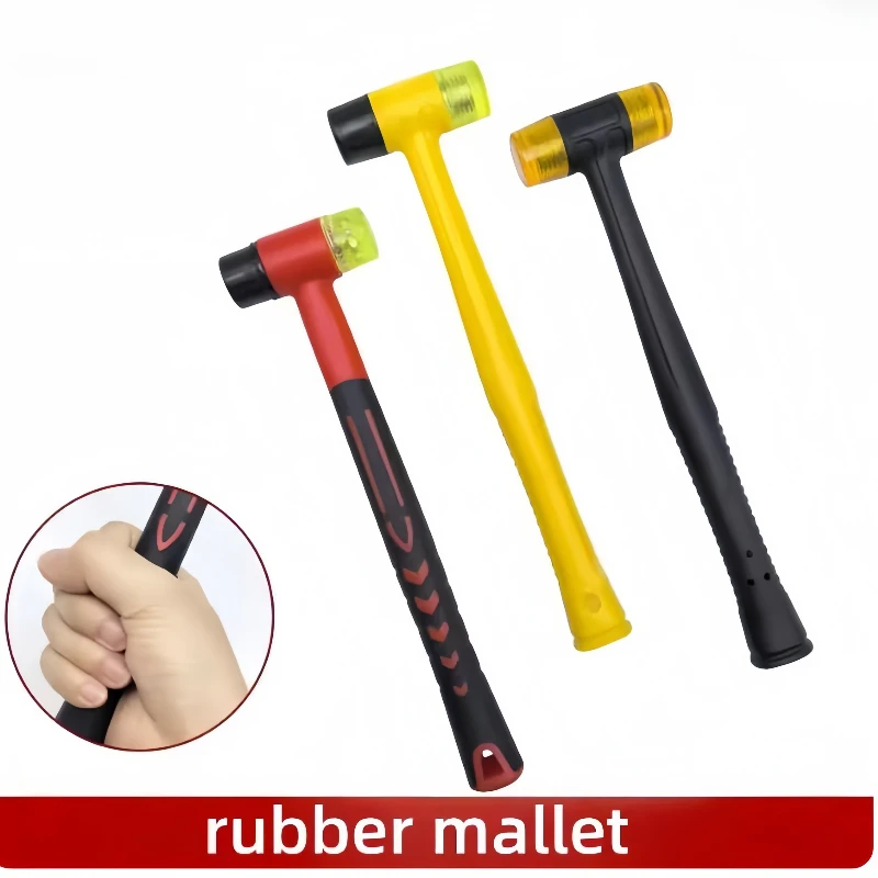

DIY Gold and Silver Tool Hammer Hand Tool Rubber Hammer Multi functional Soft Hammer Double sided Rubber Hammer