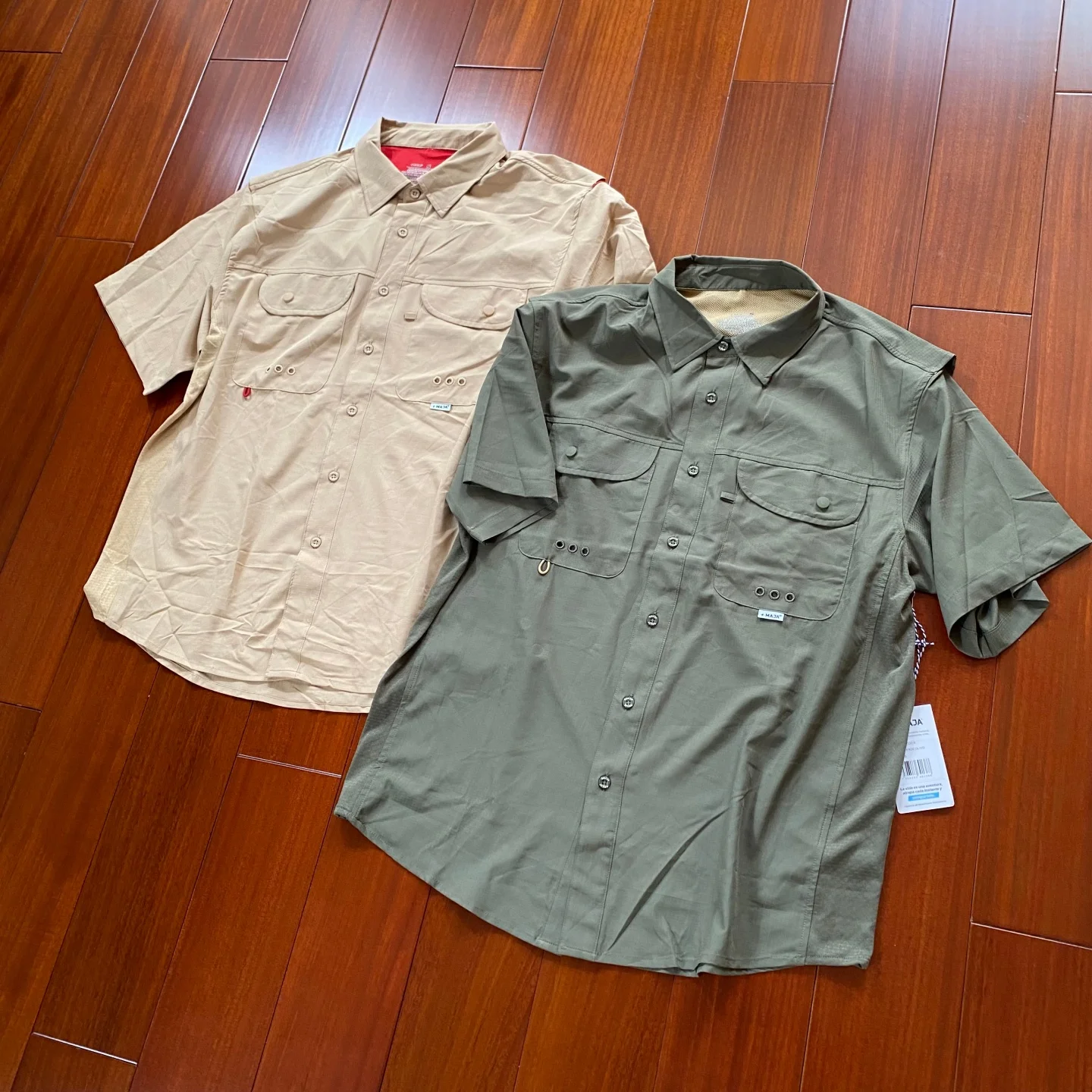 Outdoor Men's Breathable Short Sleeve Shirt Fishing Multi-Functional Waterproof Sunscreen Single Four-Sided Elastic Polyester...