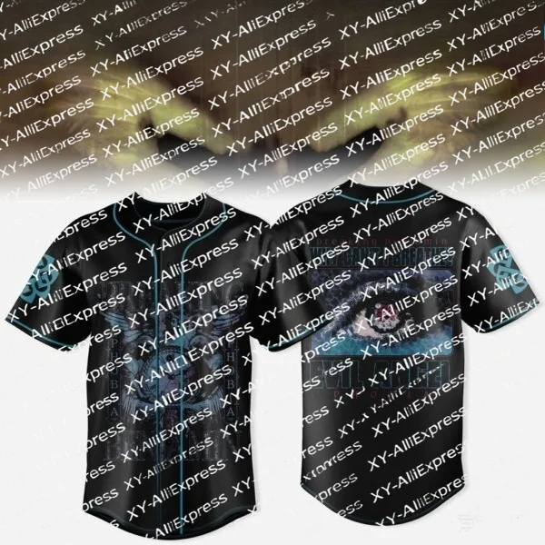 Men Lightweight Baseball Jersey, Mystic Eye Dark Art Print, Quick Dry Fabric for Goth Gathering & Night Outings