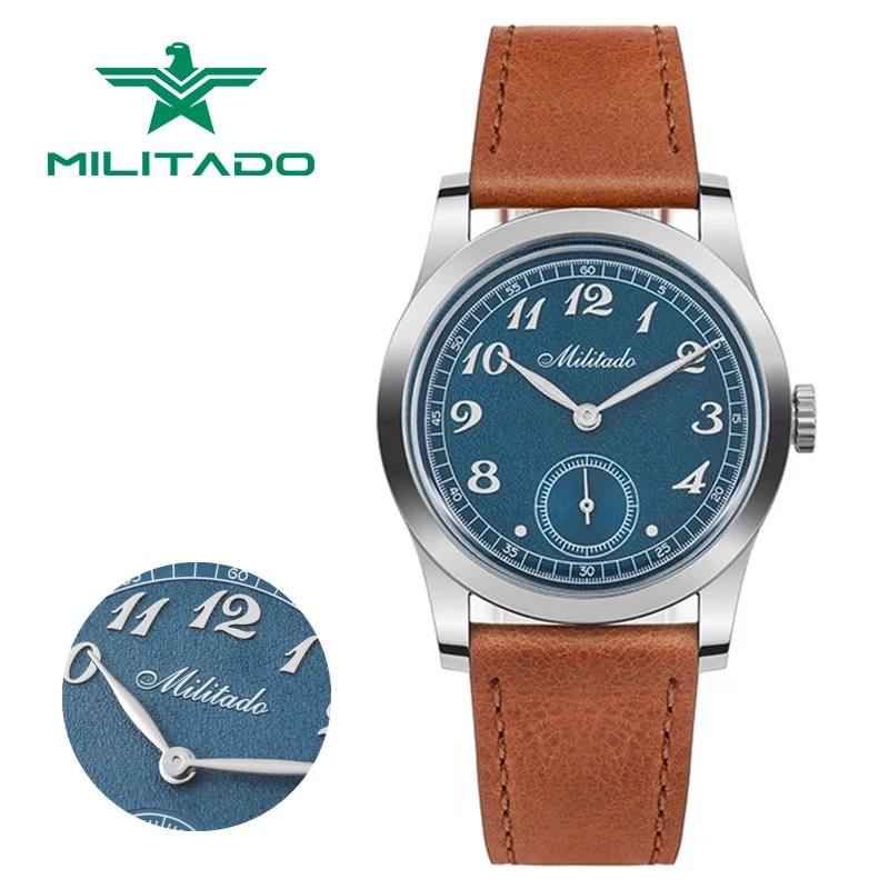 Militado 36mm Classic Retro Watch VD78 Quartz Movement Waterproof 316L Solid Stainless Steel Vintage Military Homage Watch ML01