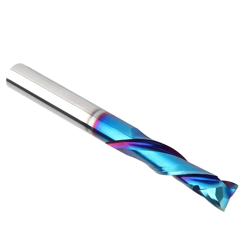 1/4 handle straight knife composite integral alloy blue plating slotting knife trimming knife hard alloy woodworking milling