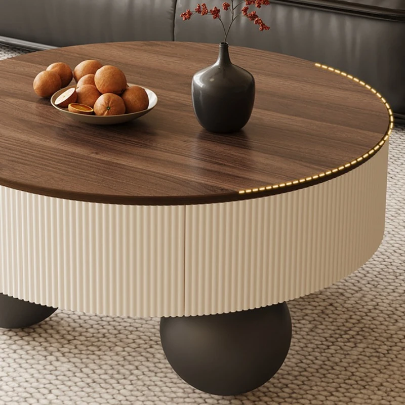 Medieval light luxury coffee tables round Italian simple living room coffee tables small apartment mesa de centro Furniture
