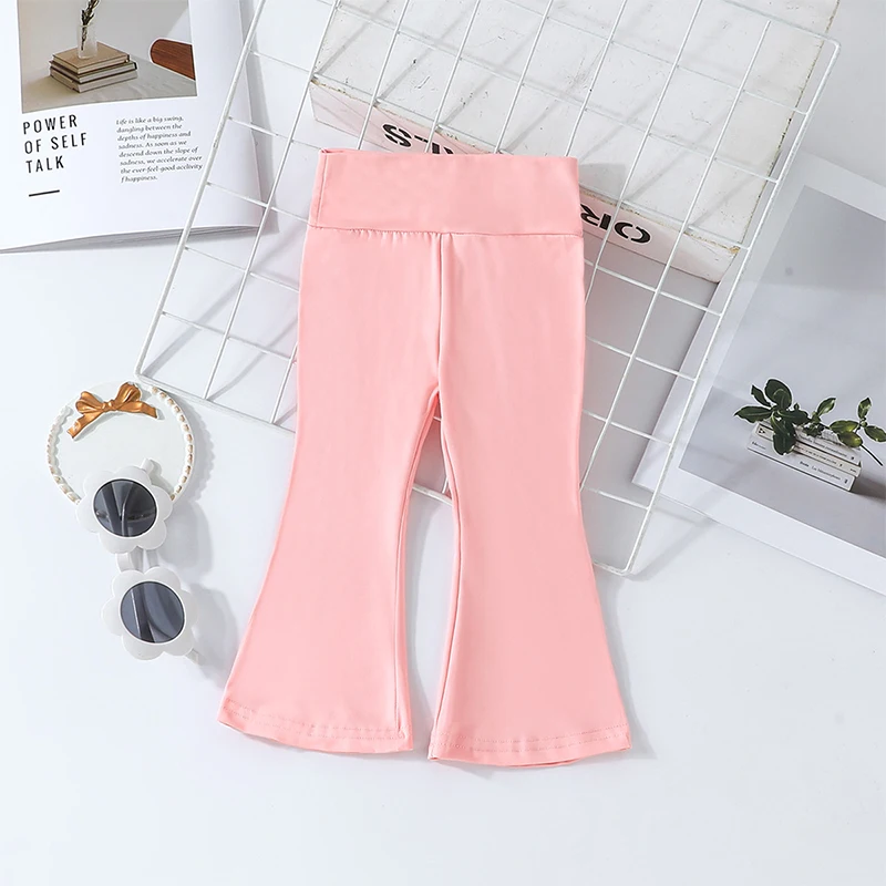 Newborn Girls Pants Toddler Kid Solid Color Trousers Cotton Baby Girls Flare Pants 3Pcs Socks Baby Leggings For 6Month To 3Years