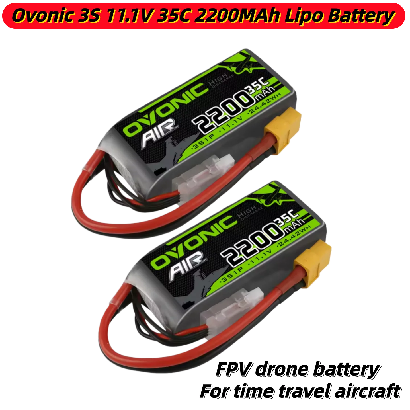 

Аккумулятор LiPo Ovonic 3S 11.1V 35C 2200mAh с разъемом XT60 для радиоуправляемых FPV-самолетов, квадрокоптеров, вертолетов, дронов, гоночных моделей, хобби, 2 шт.