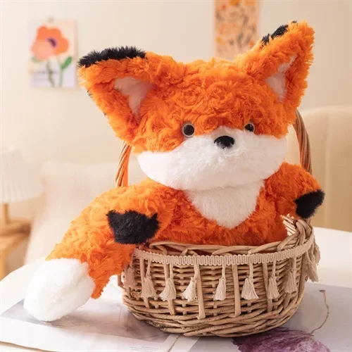 Animaux en peluche mignons et idiots, renard au beurre, oreiller de couchage, jouet en peluche marron, beau souvenir exquis pour un ami