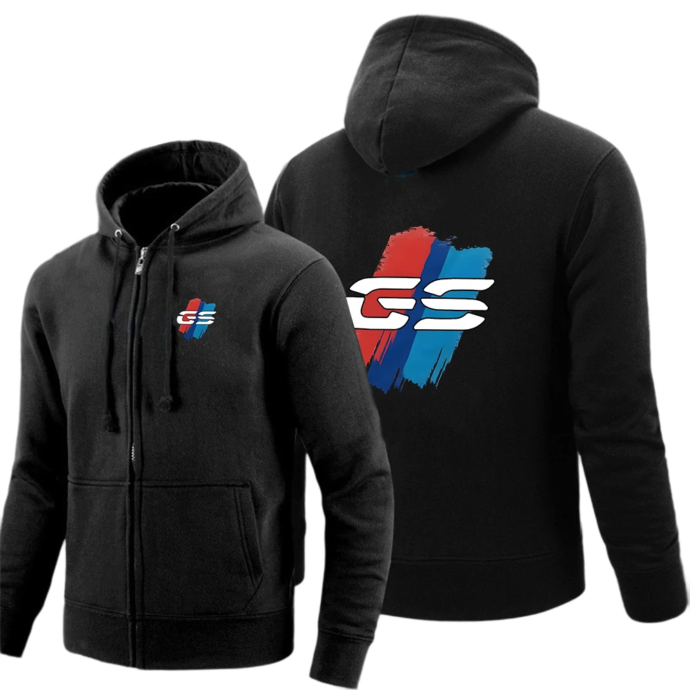 GS Adventure MotorcycleMen's Hooded Solid Color Casual Clothing Sweatshirts Hoodies Skin-Friendly Coat Stylish Jacket