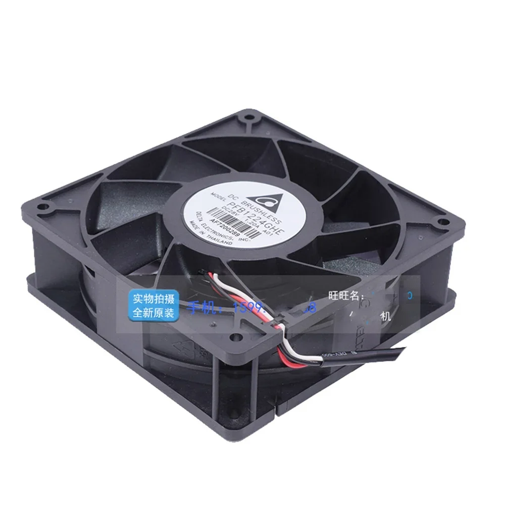 Ventilador convertidor de frecuencia, accesorio para delta PFB1224GHE 12038 120x120x38mm 24V DC 1.62A 12CM 4800PRM 217.79CFM