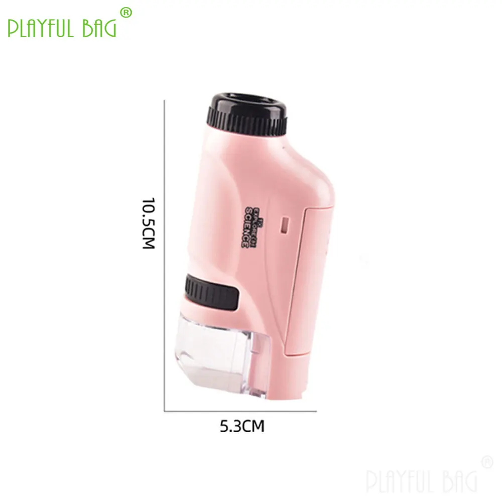 Mini Mikroskop Kieszonkowy Zestaw z Oświetleniem LED Kreatywne Zabawki Edukacyjne dla Dzieci Biologiczna Optyka Eksperymentalna Mikroskop Ręczny Prezent Puzzle VG141