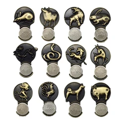 1 Pc Golf Hat Clip Chinese Zodiac Pattern Zinc Alloy 5*3cm with Magnetic Ball Marker 12 Kinds Lovely Animals Golf Accessories