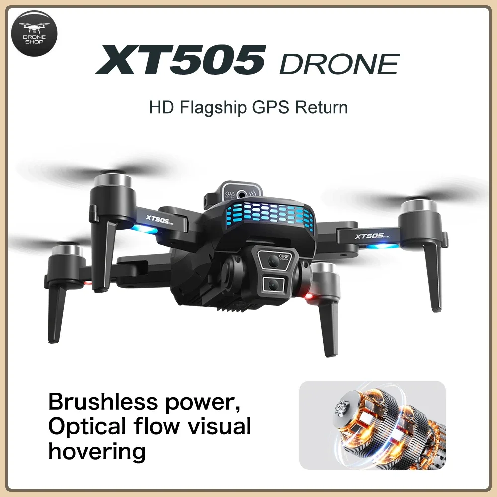 XT505 Mini Drone GPS HD Dual Camera Drones Positioning Brushless Aerial Photography Obstacle Avoidance Remote Control Dron Toy