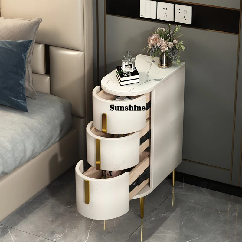 

Nordic Solid Nightstands Wood Drawer Storage Unique Laden Tabletop Trendy Bedside Table Bedroom Mesa De Noche Bedroom Furniture