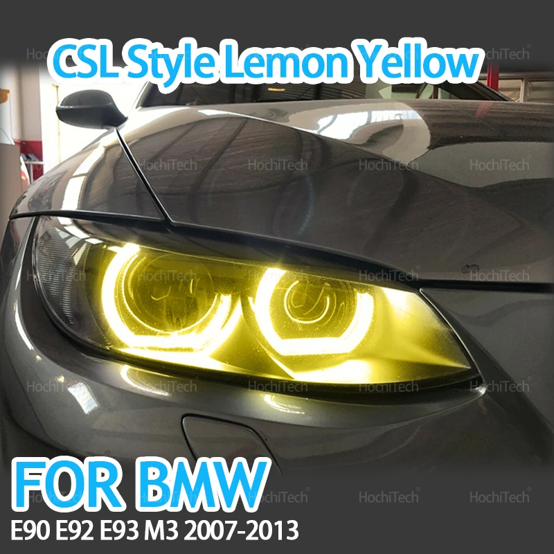 Lemon Yellow Daylight Angel Eyes CSL Style for BMW 3 Series E90 E92 E93 M3 Coupe Cabriolet 07-13 Daytime Running Light Ring Kit