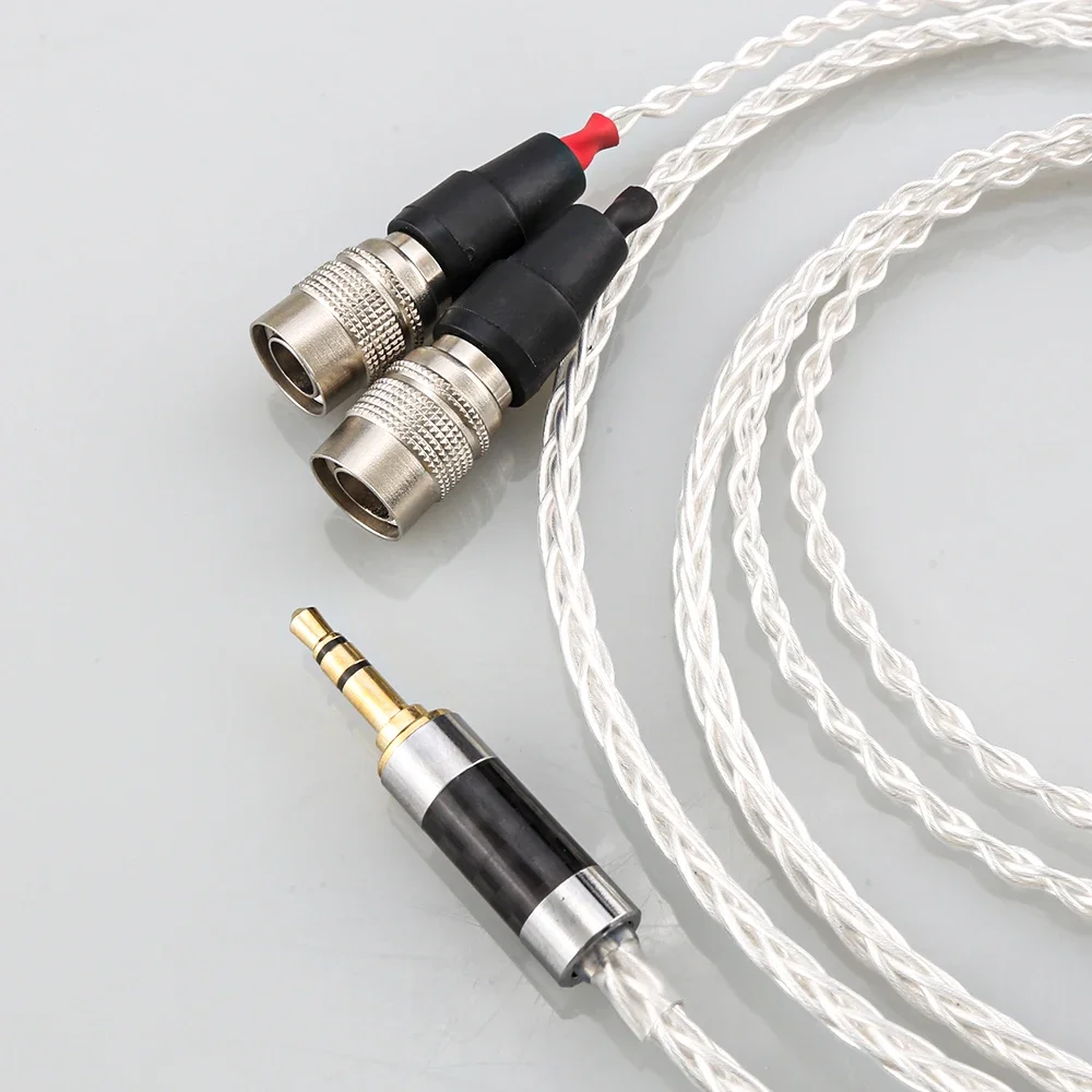 كابل صوت عالي الجودة 5N كابل ترقية سماعة الرأس النحاسي المطلي بالفضة لـ Dan Clark Audio Mr Speakers Ether Alpha Dog Prime