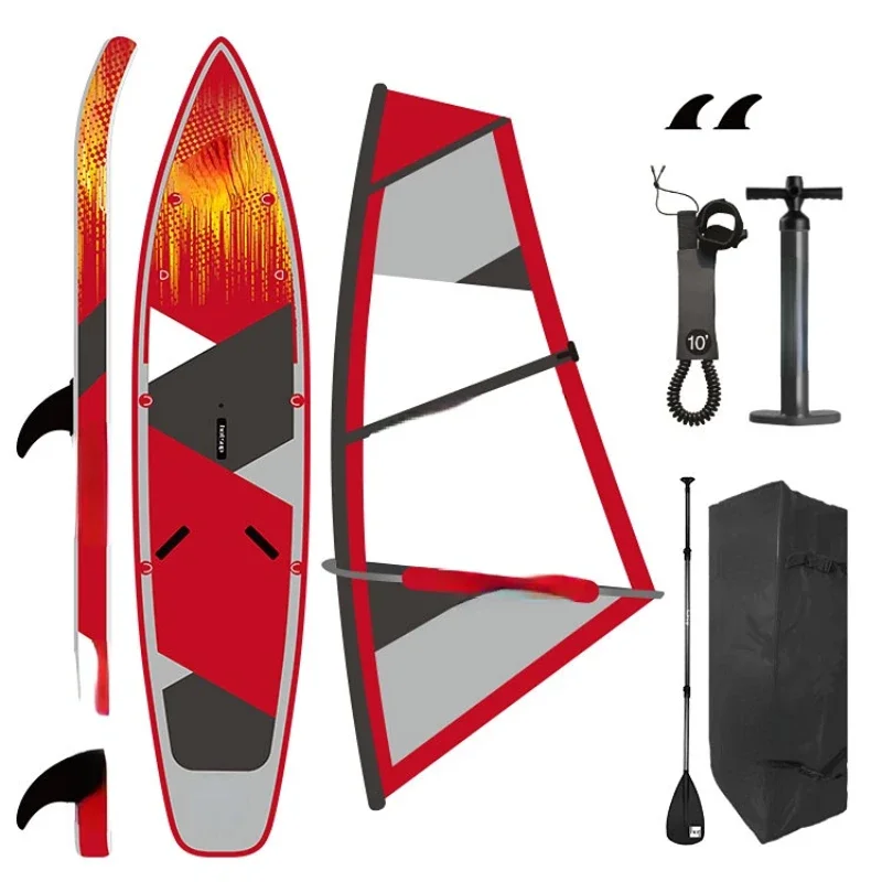 Favorite Professional manufacturer Custom Logo inflatable Sup Paddle windsurf board with sail