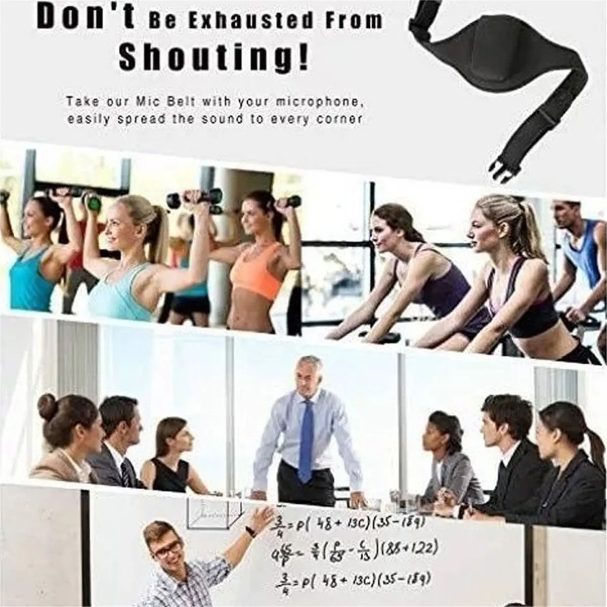 newA10R 3 Packs Mic Belt Microphone Belt Holder Waistband Bag Case Adjustable Workout Holder