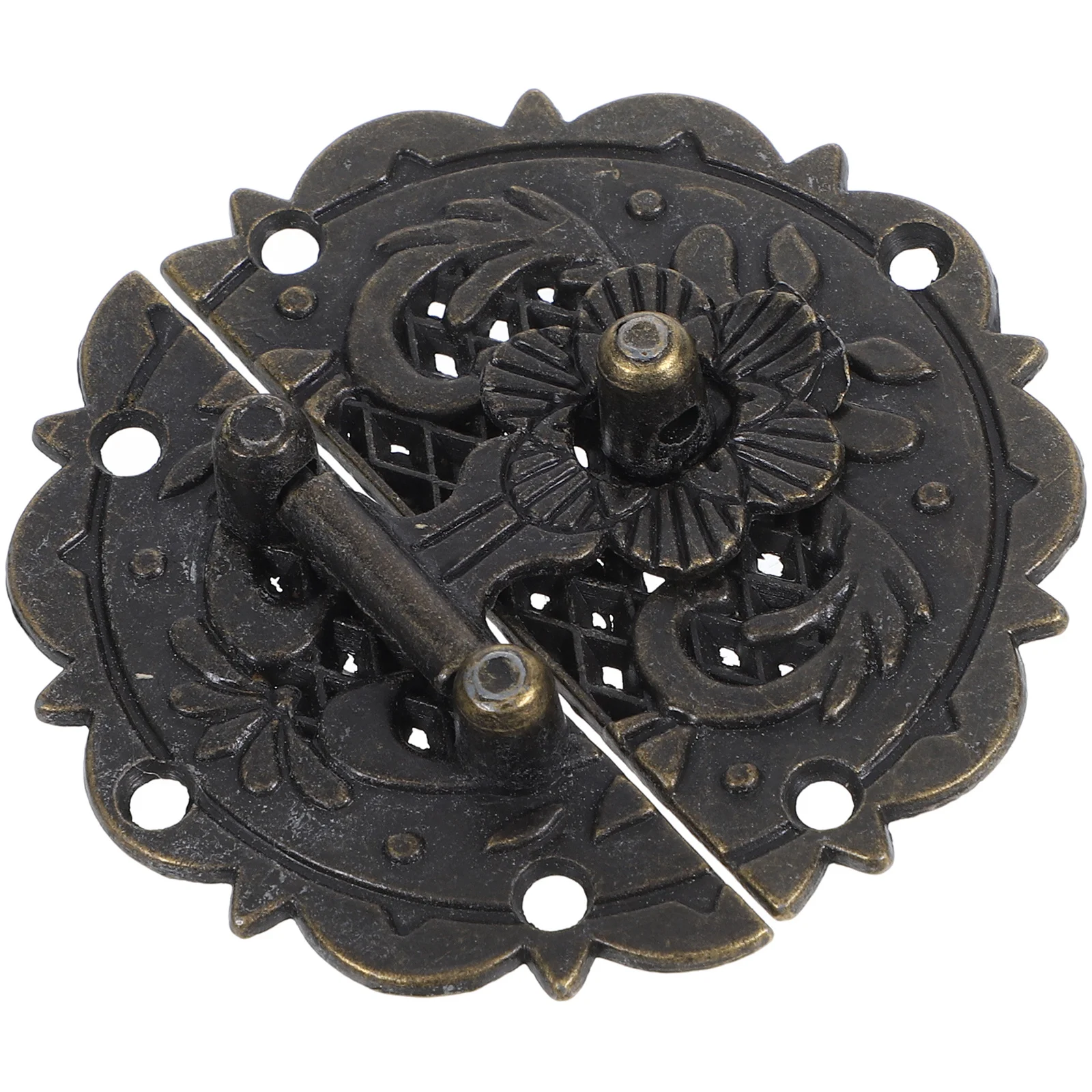 

1Set Decorative Latch for Jewelry Box Vintage Metal Clasp with Rounded Floral Trim Suitable for Craft Cases and