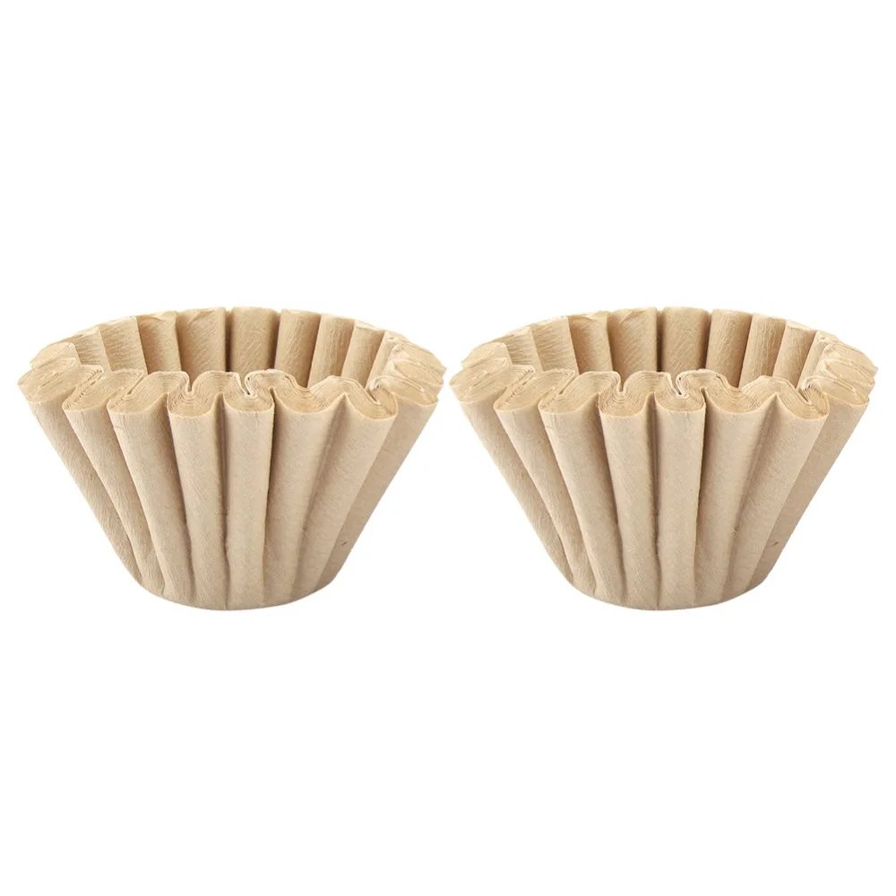50pcs set Unbleached Disposable Coffee Filters 1-2 Cup Size 2-4 Cup Size Wood Fiber Coffee Filters Natural Brown