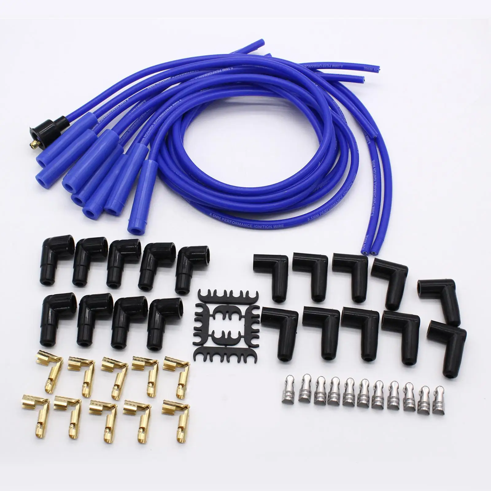 Universal 8mm Ignition Wire Set Spark Plug Cable 180 Degree Direct Mount Stable Performance Accessory Spare Parts