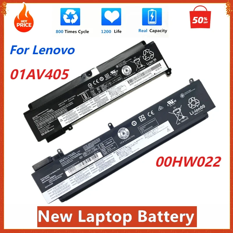 

New 01AV405 00HW022 01AV406 01AV408 01AV407 00HW024 00HW025 Laptop Battery For Lenovo ThinkPad T460S T470S 27Wh