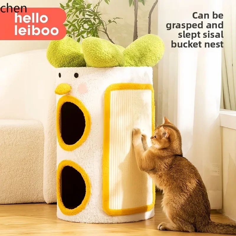 cat climbing frame integrated sisal barrel universal in all seasons, multi-layer winter warm tree hole household