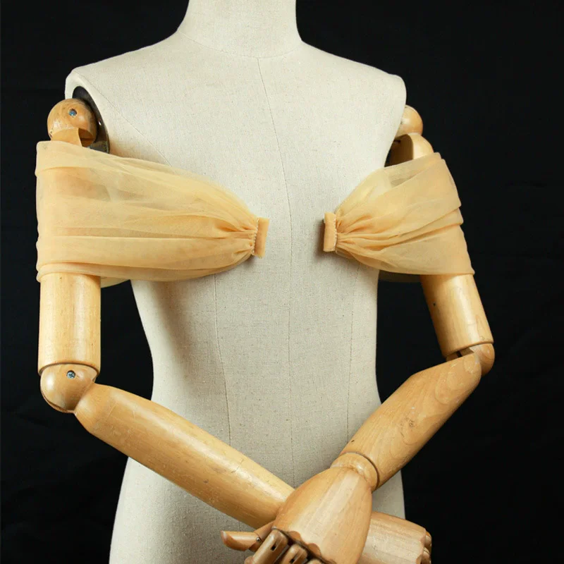 

Свадебные аксессуары Mingli Tengda, съемная мягкая шаль из золотого тюля с расклешенными рукавами для невесты, накидка на заказ с булавкой с открытыми плечами