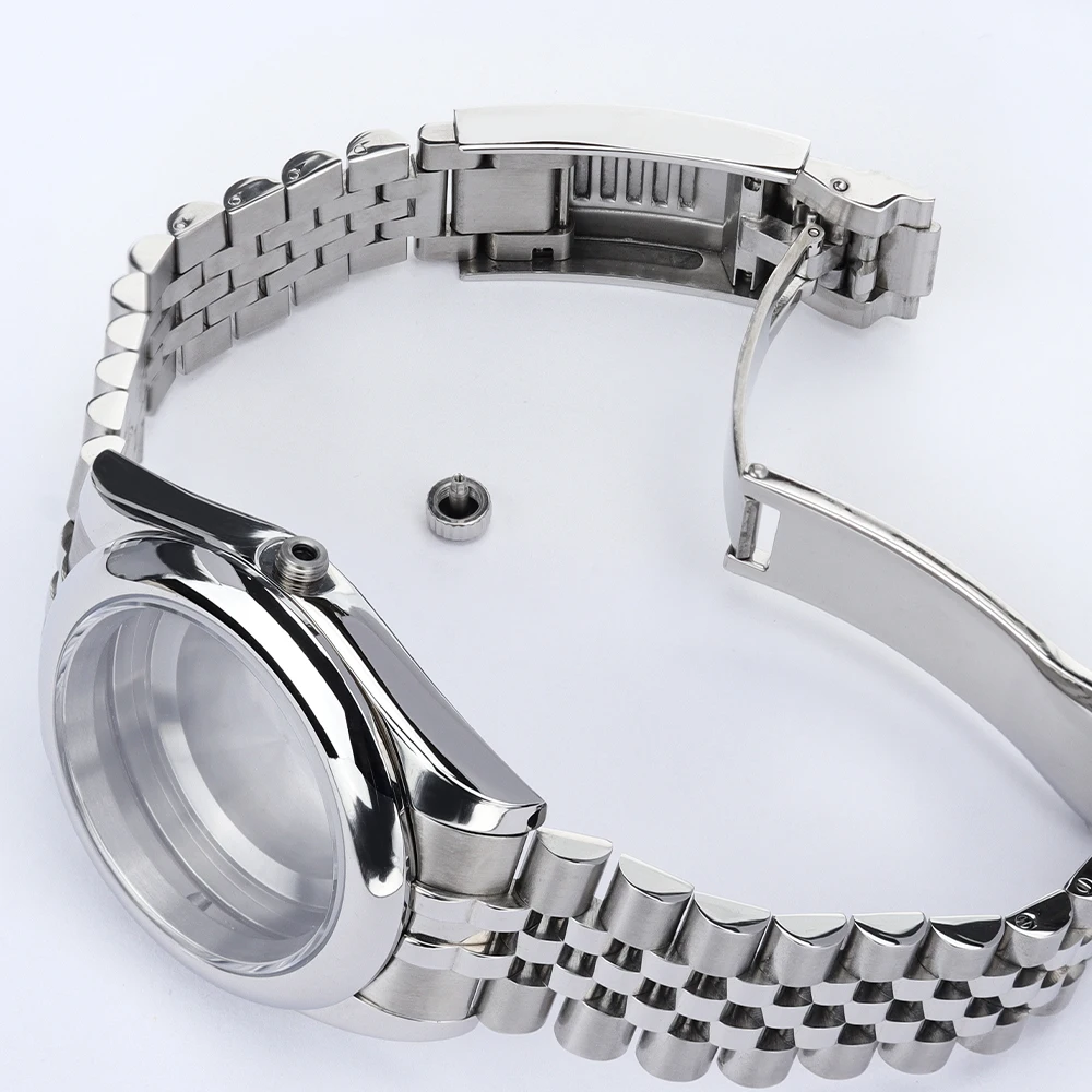 36mm/39mm Watch Case Glide Lock Bracelet Waterproof Sapphire For NH35 NH36 Miyota 8215 Movement Datejust Oyster Air King Style view 6