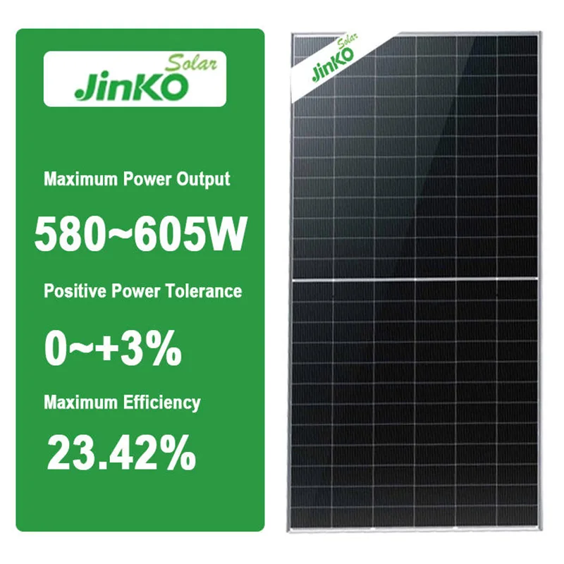 Jinko وحدة أحادية الوجه N-نوع JKM580-600N-72HL4-V 585 واط 590 واط 595 واط 600 واط النمر اللوحة الشمسية الجديدة 144 خلايا نصف قطع مولد الطاقة الشمسية