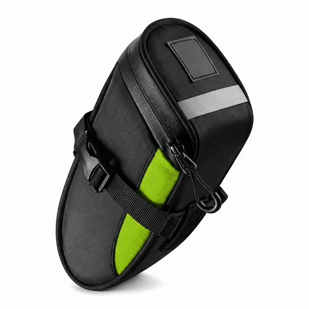 1.2L Capacity Cycling Tail Bag with Reflective Waterproof Bike Saddle Bag Ultralight Bicycle Seat Bag