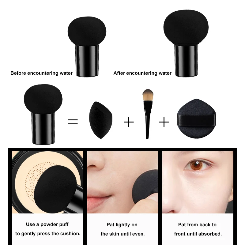 カタツムリコラーゲンCCクリーム、防水、長持ち、マッシュルームヘッドエアクッションBBクリーム、フェイスコンシーラー、保湿ファンデーションクリーム