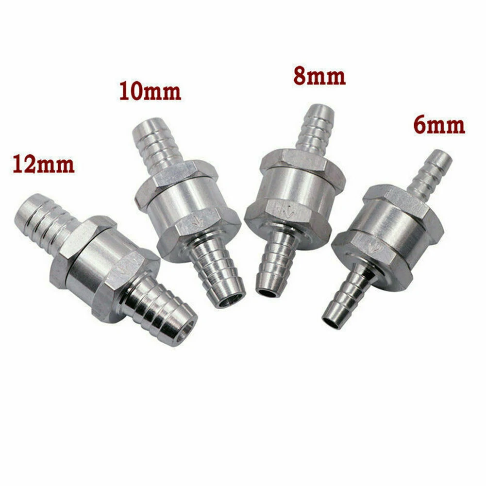 6-12mm geri dönüşsüz vana krom tek yönlü geri dönüşsüz çek valf Auminium yakıt su gazı hava vakum 6mm/8mm/10mm/12mm