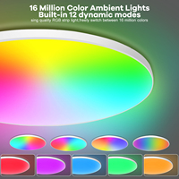 24W White RGB LED Ceiling Light 30cm Dimmable with Remote & App Control, 16 Million Colours, 2400LM Adjustable 2700K–6500K Smart Lamp for Bedroom, Living Room, Children's Room