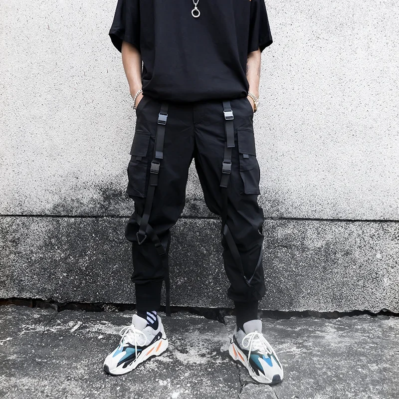 Joggers Techwear Men Cargo Pants Y2k Black Gothic Japanese Harajuku Streetwear Mens Trousers Trendy Hip Hop Punk Style Clothing