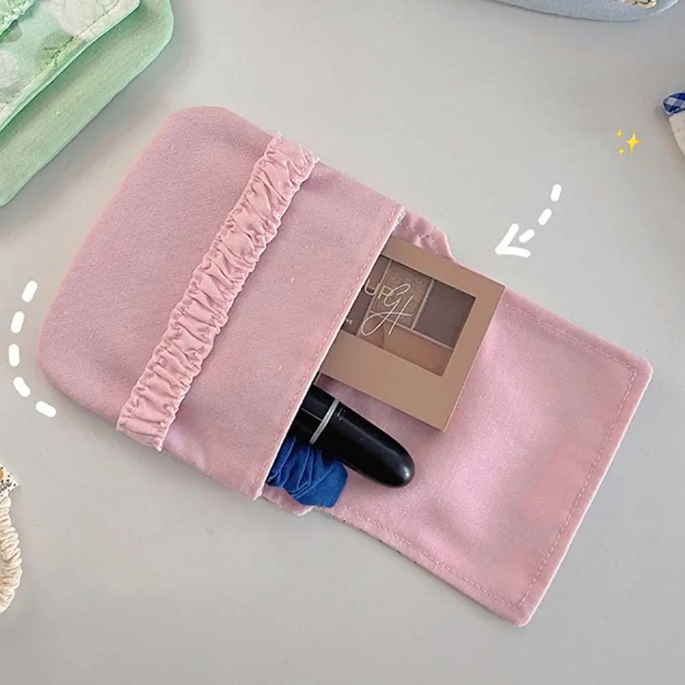 Large Capacity Mini Cosmetic Bag Rabbit Bear Sanitary Napkin Storage Bag Cotton Cloth Korean Style Flower Coin Purse Student