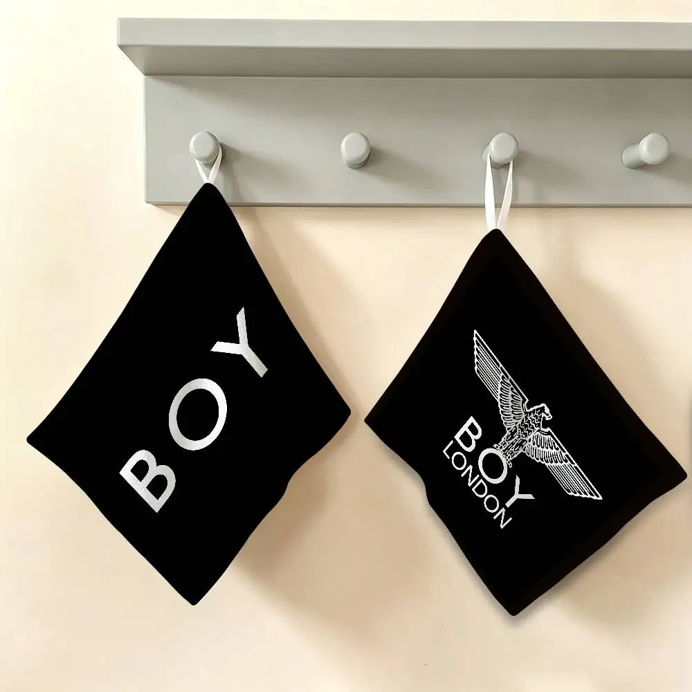 Classic B-Boy L-London Logo Hanging Kitchen Towel, Polyester Cotton Material, Wear Resistant Hand Wiping Towel for Home