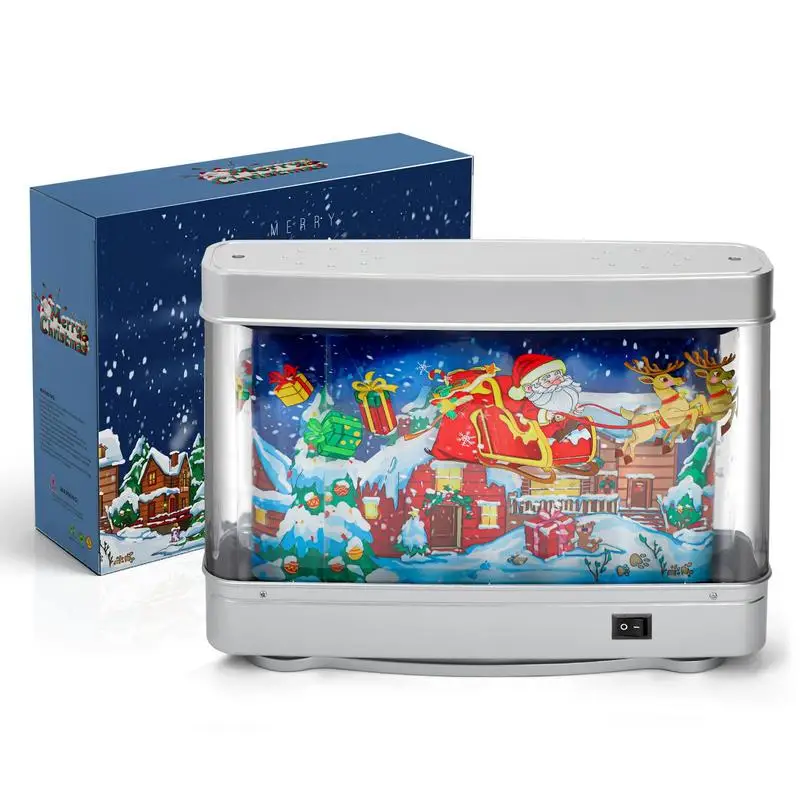 Pantalla giratoria para acuario falso, luz para pecera, lámparas artificiales de Navidad para pecera Tropical, decoración de acuario Virtual para sala de estar