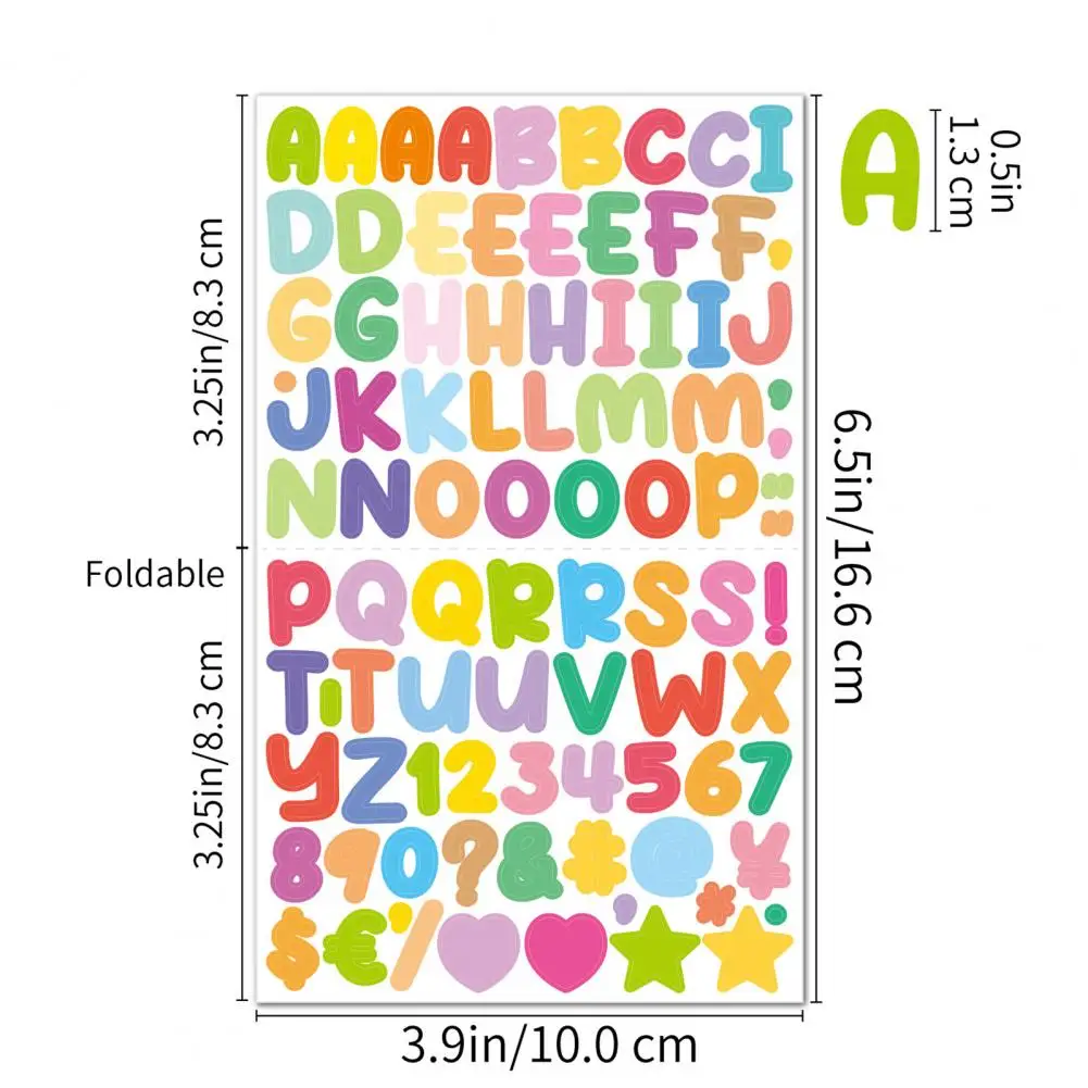 15 Sheets Cartoon Alphabet Stickers Set Letters Numbers Stickers Vinyl Alphabet Stickers for Crafts Scrapbook Water Bottles