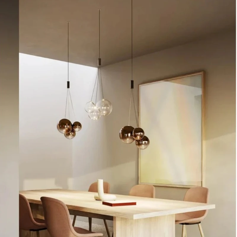 

Italy Modern Classical Design Colored Glass Bubbles Chandeliers Elegant Home-applicants LED Dimmable Lightings For Dining Room