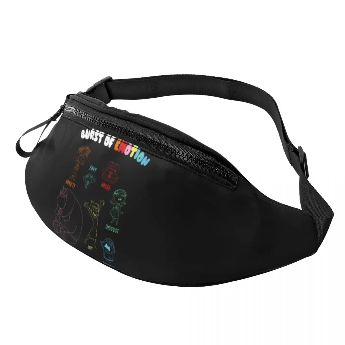 Custom Inside Out Burst Of Emotion Fanny Pack Men Women Crossbody Waist Bag for Running Phone Money Pouch