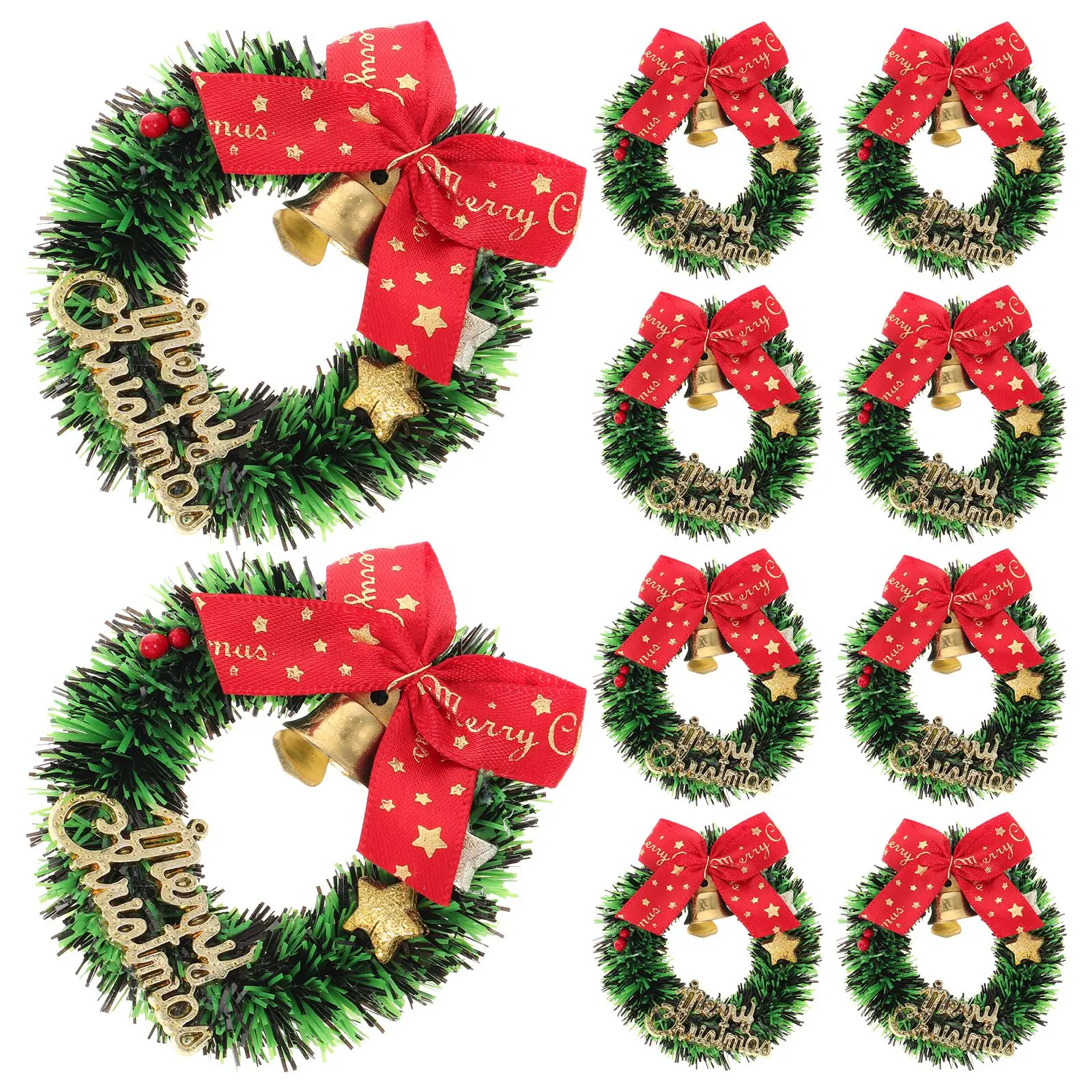 

10pcs Mini Christmas Wreath Ornament Xmas Tree Wreaths Wreath Xmas Tree Hanging Mini Wreath for Home DIY Gift Decor 2025 NEW