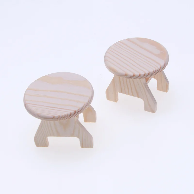 Dollhouse doll house mini round coffee table furniture model scene accessories, 1 lignin embryo small round table