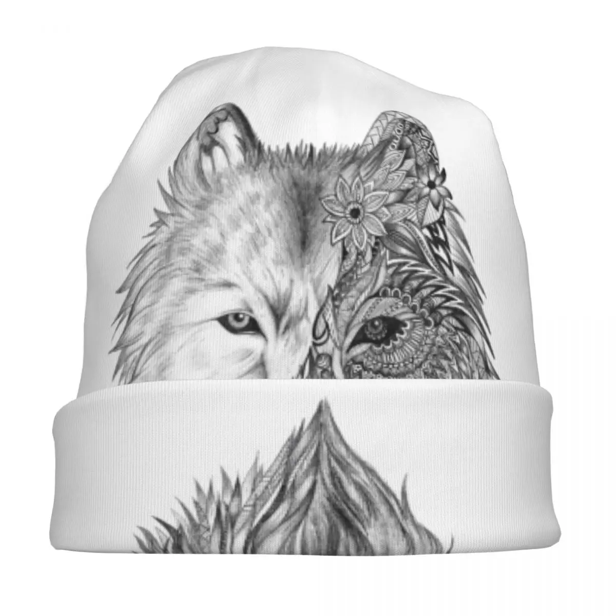 Gray Wolf Bonnet Hats Winter Street Skullies Beanies Hat Animal Wolves Wild Animals for Men Women Knitting Hats Dual-use Caps