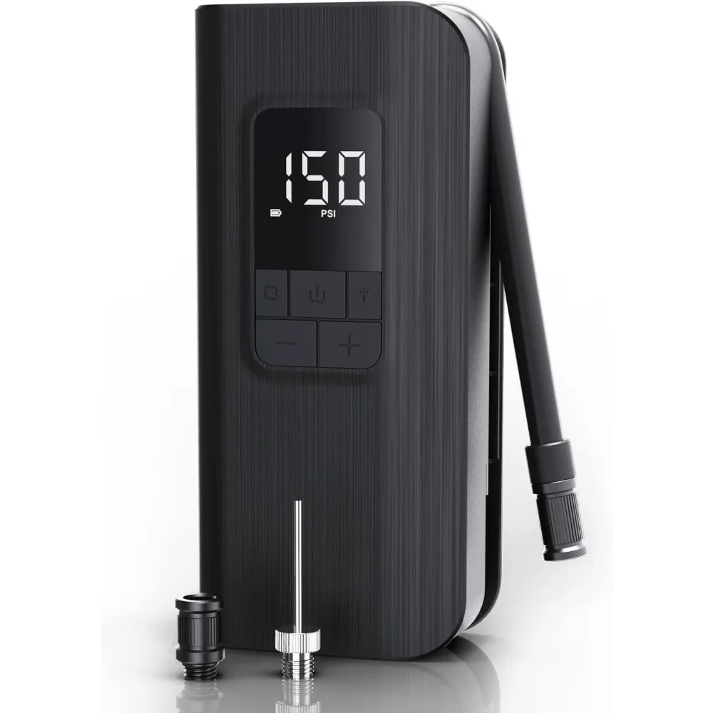 

Electric Bike Pump TP100, Portable Bike Tire Pump with LED Display, Auto-Off, 150 PSI Cordless Tire Inflator for Car Bike Motorc