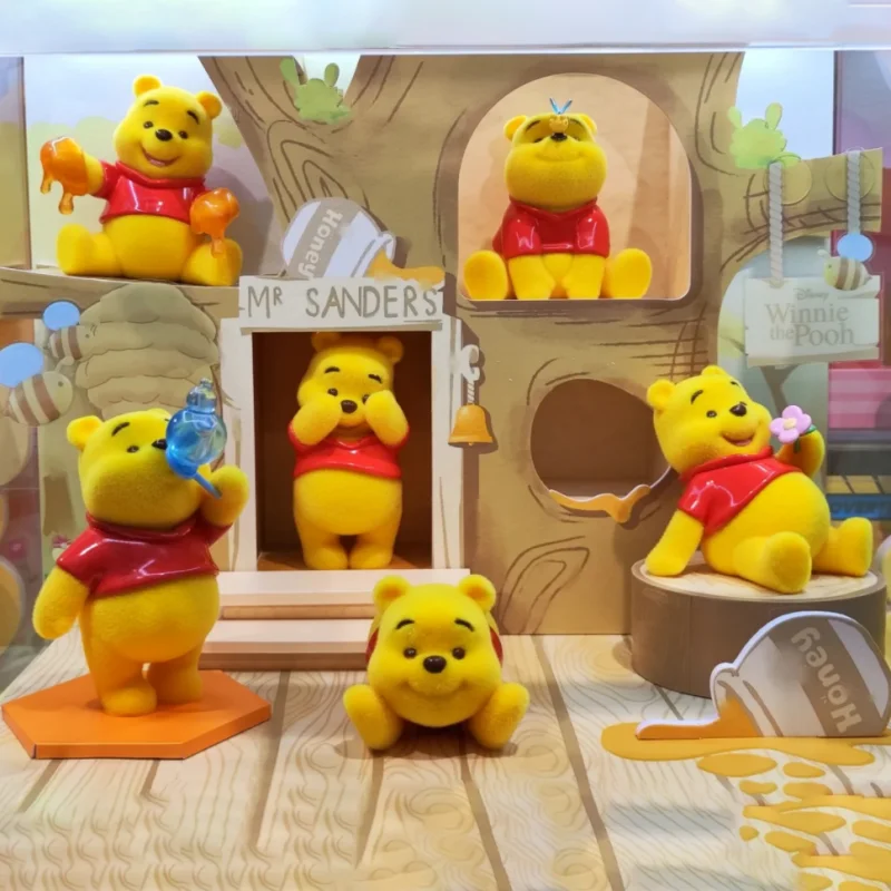 Anime véritable ourson heureux série quotidienne boîte aveugle poupées floquées figurines périphériques cadeaux mystère ornements de table jouet