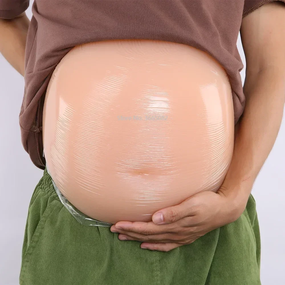 Uni-sex Simulation Pregnant Fake Skin Silicone Artificial Belly For Cross Dressing Actor Model Women Jelly Tummy Brace