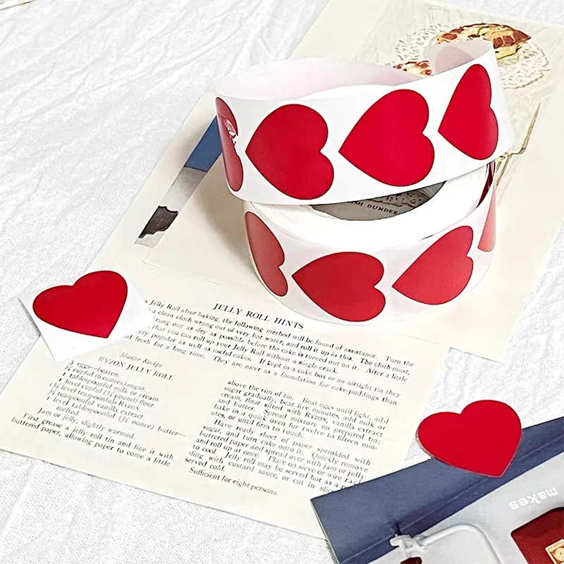500Pcs Red Pink Heart Stickers for Valentines Day Wedding Gift Packing Bag Packaging Labels Love Scrapbooking Diy Stickers