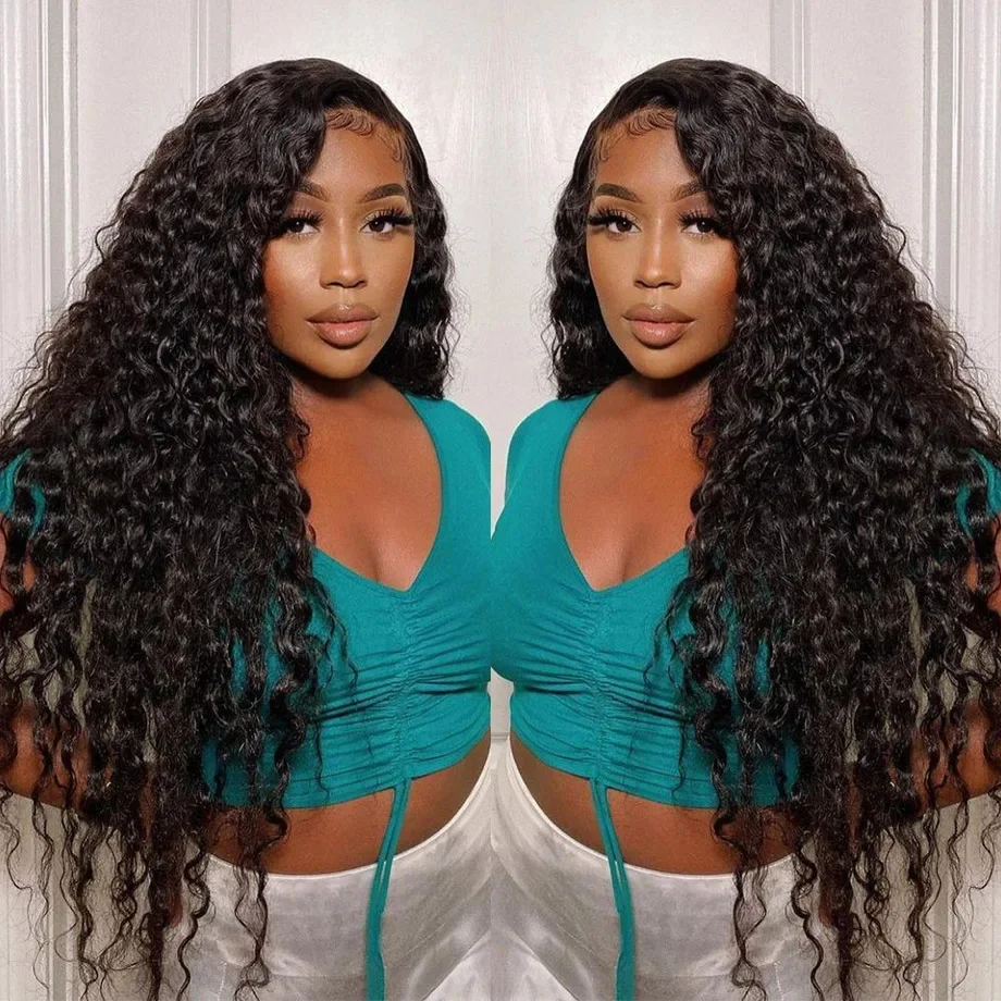 Nadine 13x4 HD Water Wave Full Lace Front Wig Curly 30 40 Inch 13x6 Loose Deep Wave Frontal Wigs For Women Human Hair Brazilian