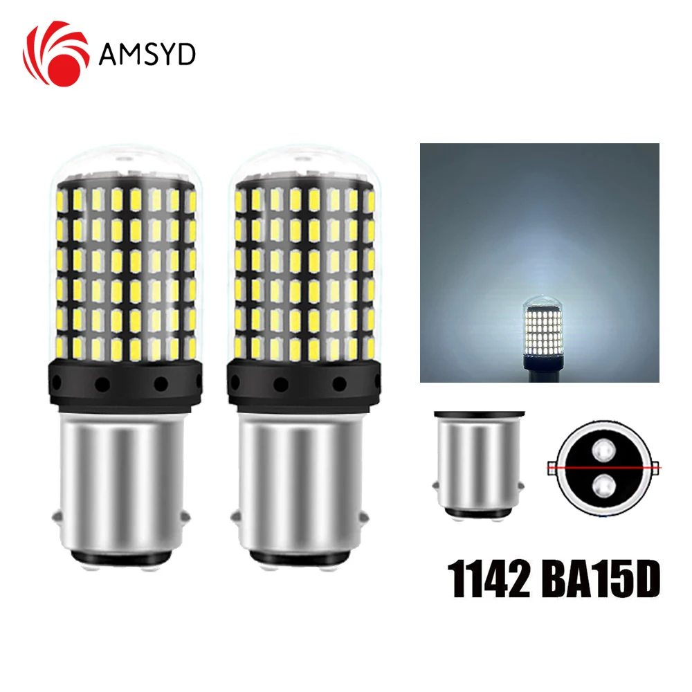 2pcs Ba15d Led Light Bulb Lamp White Daylight 6000K Double Contact Bayonet Base Screw Lighting 12V Amber Red